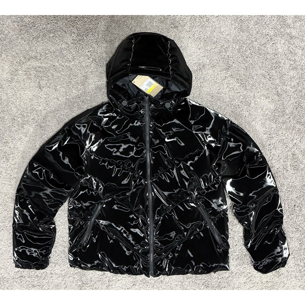 Nike Sportswear Therma-Fit Puffer Jacket Shine Black HV5242-010 Womens Size S